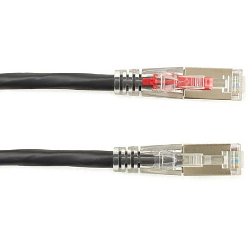 Black Box Cat6a 650-mhz Locking Snagless Stranded Ethernet Patch Cable-shielded(s/ftp), Cm Pvc (rj45 M/m), Black, 15-ft. (4.6-m) (C6APC80SBK15)