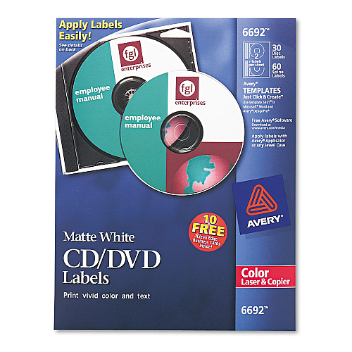 Avery Laser CD Labels, Matte White, 40/Pack (5692)