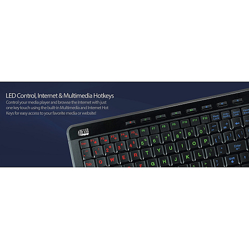 Adesso Slimtouch 3 Colors Illuminated Backlit (AKB120EB)