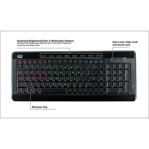 Adesso Slimtouch 3 Colors Illuminated Backlit (AKB120EB)