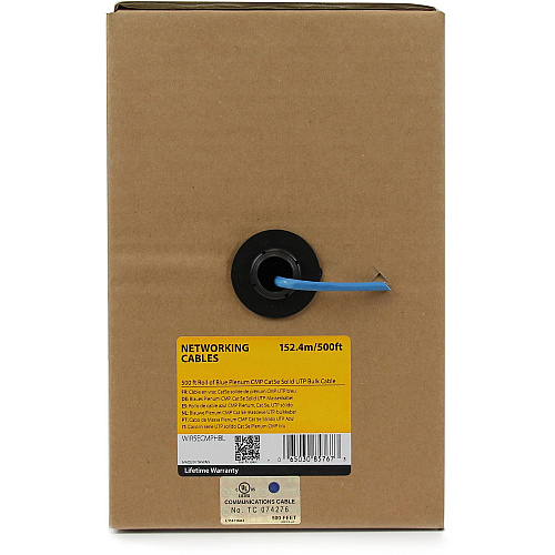 StarTech 500 Ft Blue Plenum Cmp Cat5e Bulk Cable (WIR5ECMPHBL)