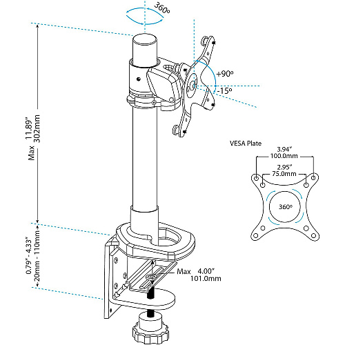 StarTech Monitor Mount - Single - Deskmount (ARMPIVOT)