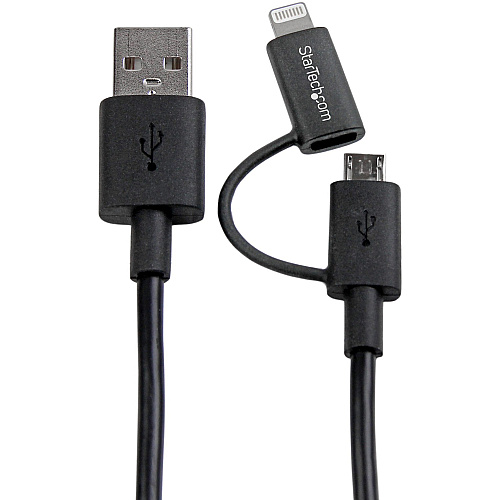 StarTech 1m Ligthning Or Micro Usb To Usb Cable (LTUB1MBK)