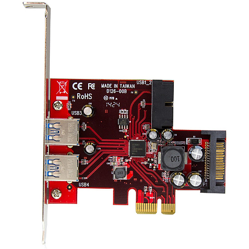 StarTech 4 Port Pcie Usb 3.0 Card - 2 Ext & 2 Int (PEXUSB3S2EI)