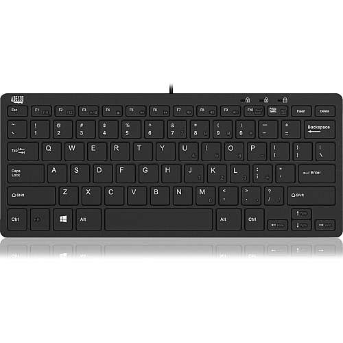 Adesso Slimtouch Mini Usb Keyboard W/ 2 Usb Hub (AKB510HB)