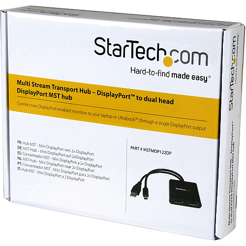 StarTech Mdp To 2x Dp Multi Monitor Adapter/mst (MSTMDP122DP)