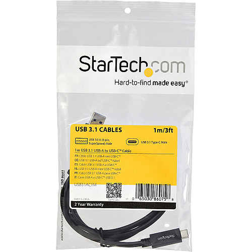 StarTech Cable Usb To Usb C - 1m - Usb 3.1 10gbps (USB31AC1M)
