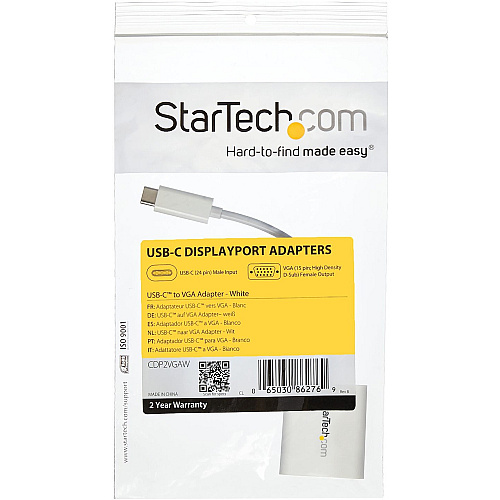 StarTech Usb-c To Vga Adapter - White (CDP2VGAW)