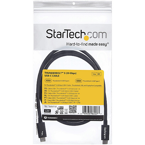 StarTech Thunderbolt 3 Cable 1m 20gbps (TBLT3MM1M)