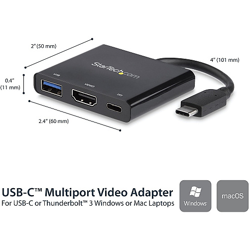 StarTech Multiport Adapter - Usb C Hdmi - 60w Pd (CDP2HDUACP)