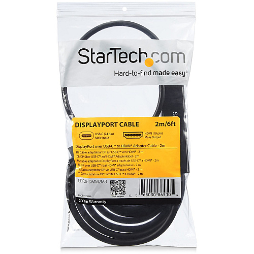 StarTech Usb-c To Hdmi Cable 2m 4k 60hz (CDP2HDMM2MB)