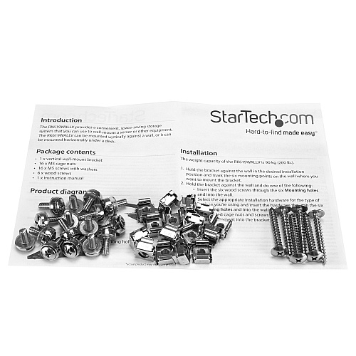 StarTech 6u 19in Vertical Wall Mount Rack Bracket (RK619WALLV)