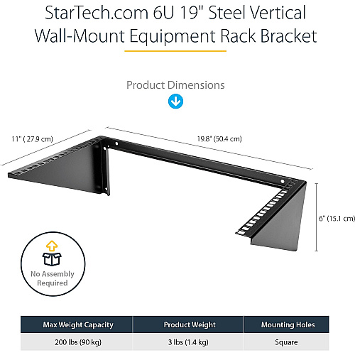 StarTech 6u 19in Vertical Wall Mount Rack Bracket (RK619WALLV)