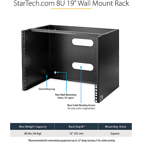 StarTech 8u Wall Mount Rack (19in) - 14in Deep (WALLMOUNT8)