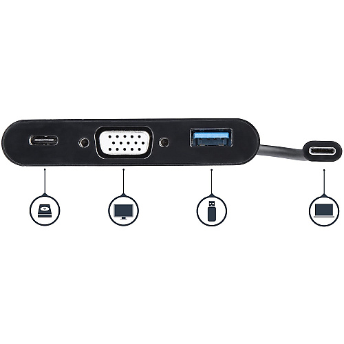 StarTech Multiport Adapter, Usb C Vga Pd 1x Usb A (CDP2VGAUACP)
