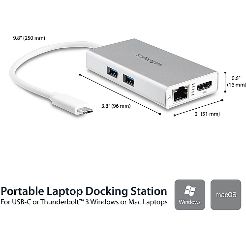 StarTech Usb-c Multiport Adapter - 4k Hdmi/pd/gbe (DKT30CHPDW)
