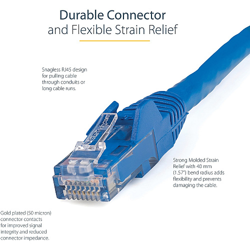 StarTech 4ft Cat6 Ethernet Cable Blue 100w Poe (N6PATCH4BL)