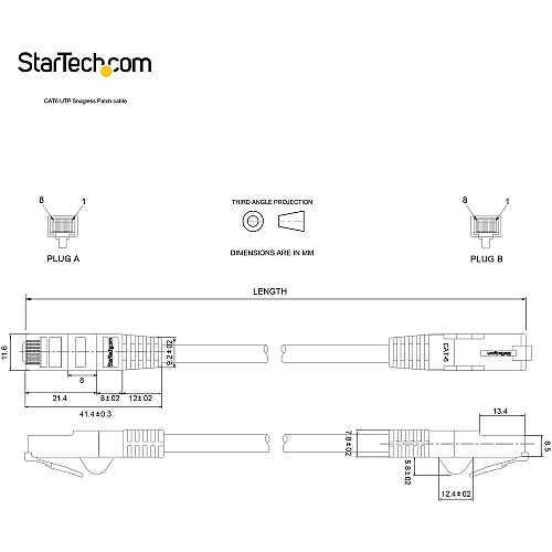 StarTech 4ft Cat6 Ethernet Cable Blue 100w Poe (N6PATCH4BL)