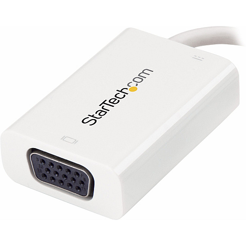 StarTech USB C to VGA Adapter with 60W Power Delivery Pass-Through - 1080p USB Type-C to VGA Video Converter w/ Charging - White (CDP2VGAUCPW)