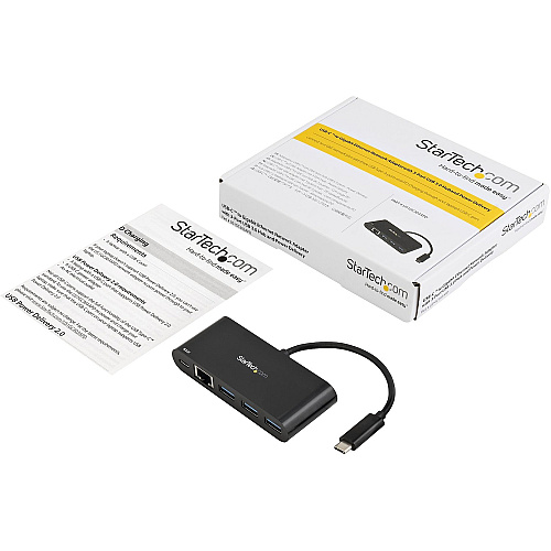 StarTech Adapter Hub Usb C To Ethernet 3 Port (US1GC303APD)