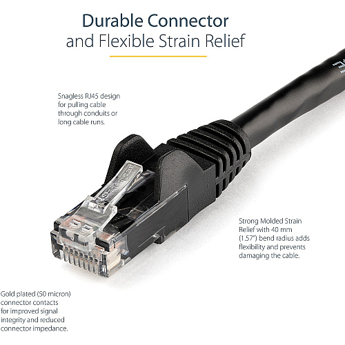 StarTech 14ft Cat6 Ethernet Cable Black 100w Poe (N6PATCH14BK)