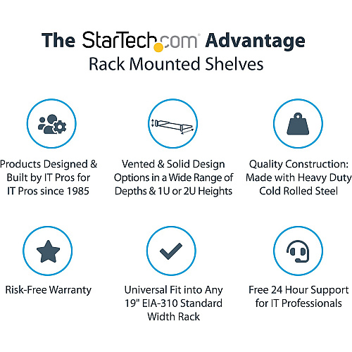 StarTech 1u Vented Server Rack Cabinet Shelf 16in (CABSHELF116V)