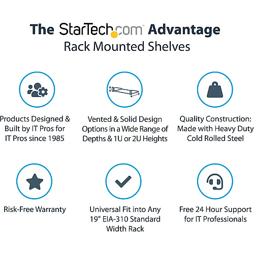 StarTech 1u Server Rack Cabinet Shelf 10in Deep (CABSHELF1U10)