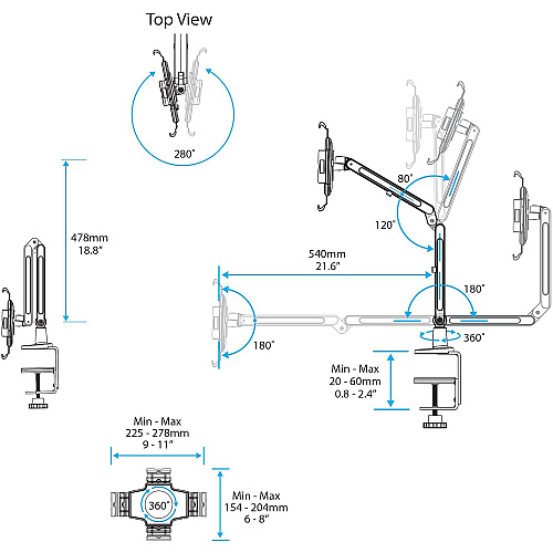 StarTech Tablet Arm - Desk-mount - Articulating (ARMTBLTIW)
