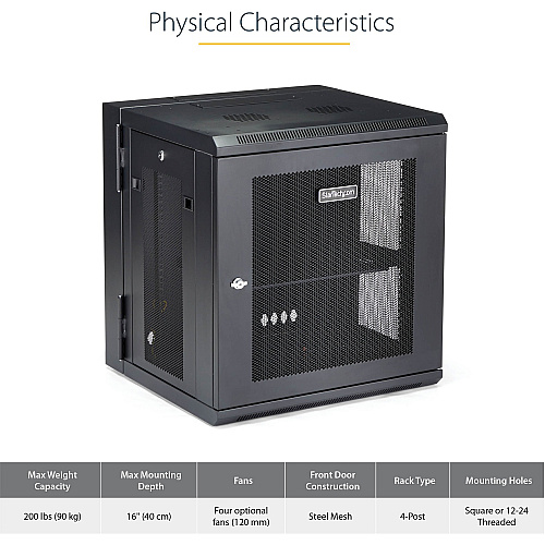 StarTech 12u Wall Mount Network Cabinet 16in Deep (RK12WALHM)