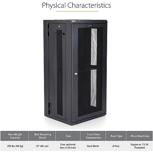 StarTech 26u Wall Mount Network Cabinet 16in Deep (RK2620WALHM)