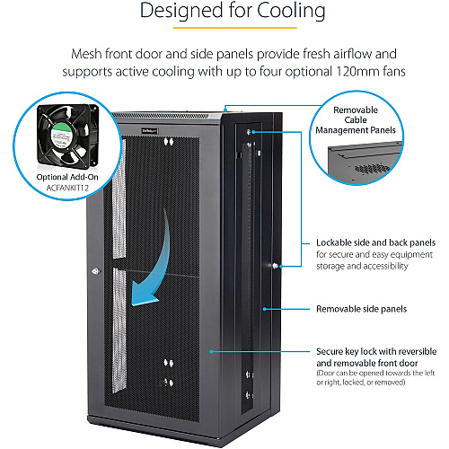 StarTech 26u Wall Mount Network Cabinet 16in Deep (RK2620WALHM)