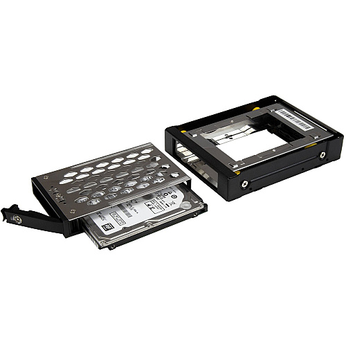 StarTech.com 2.5 SATA Drive Hot Swap Bay for 3.5" Front Bay - 2.5in SATA SSD/HDD Hard Drive Rack - Anti-Vibration - Mobile Rack Hot swap drives in the front bay of your computer or server, and safeguard your data with anti-vibration protectio (SATBP125VP)