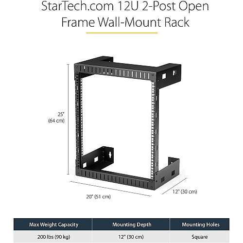 StarTech 12u Wall Mount Network Rack 12in Deep (RK12WALLO)