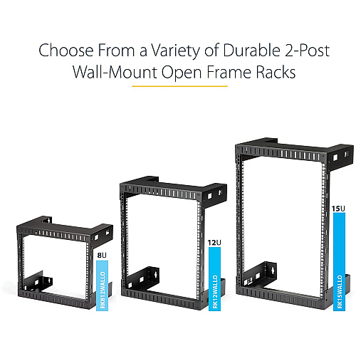 StarTech 15u Wall Mount Network Rack 12in Deep (RK15WALLO)