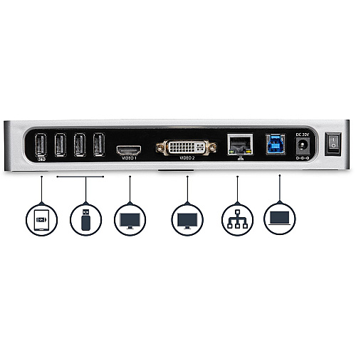 StarTech Usb 3.0 Docking Station - Hdmi & Dvi/vga (DK30ADD)