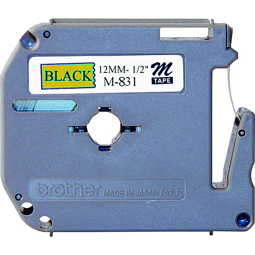 Brother P-touch Nonlaminated M Series Tape Cartridge 1/2" - Rectangle - Black - 3 / Bundle (M831BD)