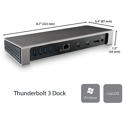 StarTech Thunderbolt 3 Dock - Dual 4k Dp - 6xusb (TB3DOCK2DPPD)