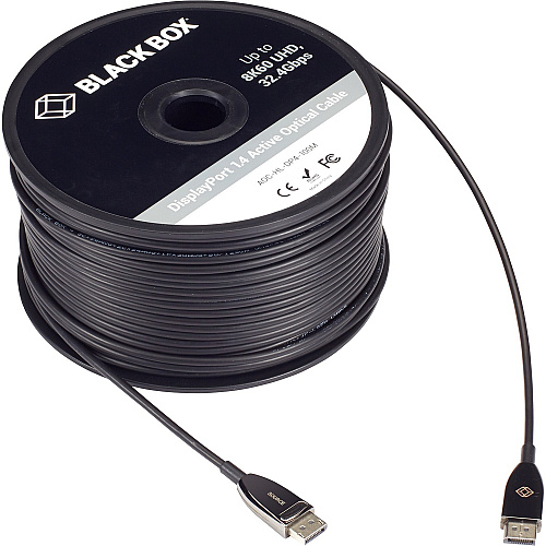 Black Box Displayport 1.4 Active Optical Cable (aoc) - 8k60, 32.4 Gbps, 100-m (328-ft.) (AOCHLDP4100M)