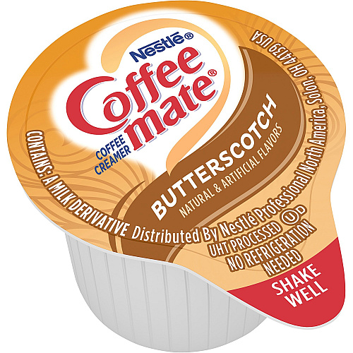 Coffee-mate Liquid Coffee Creamer, Butterscotch, 0.38 oz Mini Cups, 50 Cups/Box CREAMER,BUTTERSCOTCH,50CT (68613)