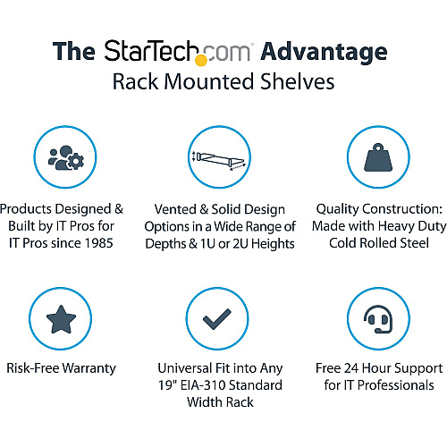 StarTech 1u Server Rack Cabinet Shelf 16in Deep (CABSHELF116)