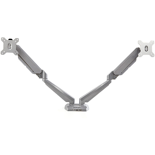 StarTech Desk Mount Dual Monitor Arm W/ Usb/audio (ARMSLIMDUOS)