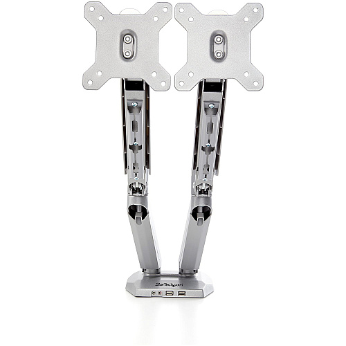 StarTech Desk Mount Dual Monitor Arm W/ Usb/audio (ARMSLIMDUOS)