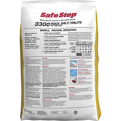SafeStep 3300 Ice Melter Sodium Chloride, Rock Salt - 5&deg;F (-15&deg;C) (806653)