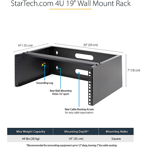 StarTech 4u Wall Mount Rack (19in) - 14in Deep (WALLMOUNT4)