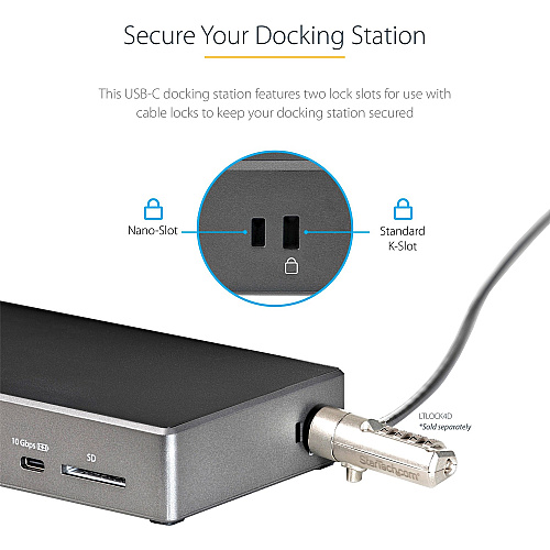 StarTech Usb C Dock Triple 4k - 100w Pd, 6x Usb (DK31C2DHSPD)