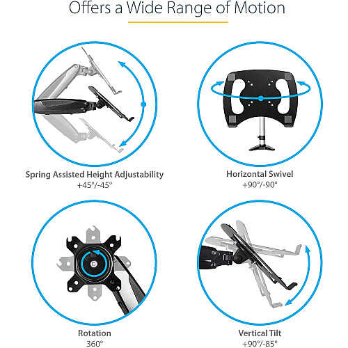 StarTech Desk Mount Laptop Arm Or Monitor Mount (ARMUNONB1)