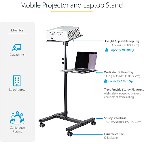 StarTech Mobile Projector And Laptop Stand/cart (ADJPROJCART)