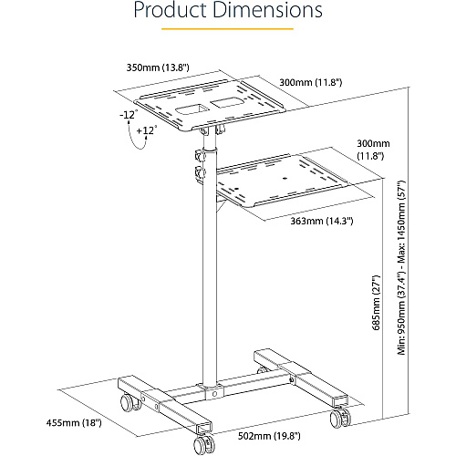 StarTech Mobile Projector And Laptop Stand/cart (ADJPROJCART)