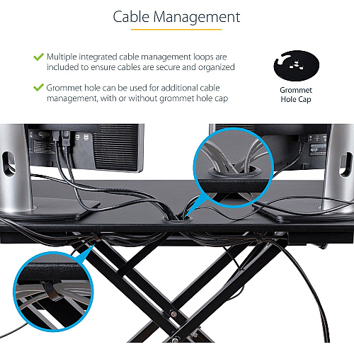 StarTech Corner Sit Stand Desk Converter 35x21in (ARMSTSCORNR)