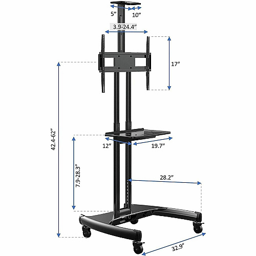 Rocelco VSTC Standard TV Cart (RVSTC)